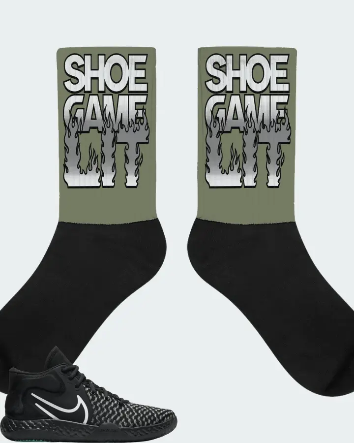 Nike KD Trey 5 VIII Sneaker Matching Olive Socks - Shoe Game Lit Refreshed