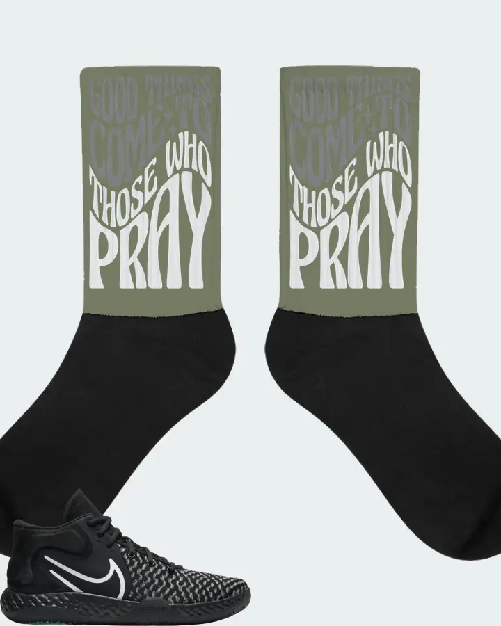 Nike KD Trey 5 VIII Sneaker Matching Olive Socks - Good Things Come To Those Who Pray