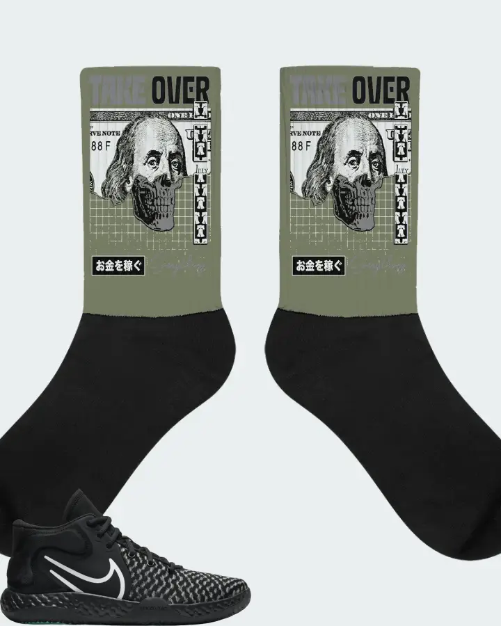 Nike KD Trey 5 VIII Sneaker Matching Olive Socks - Take Over