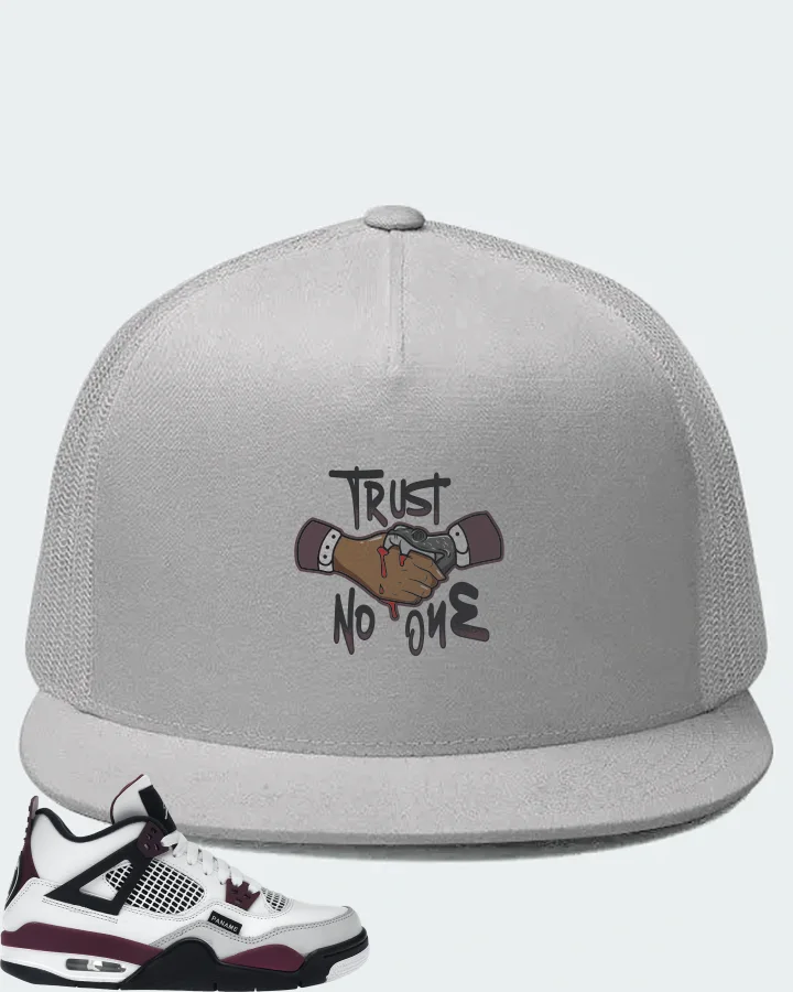 Jordan 4 Retro Sneaker Matching White Hat - Trust No One