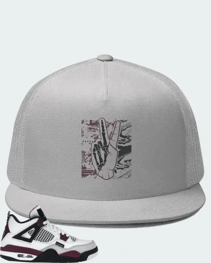 Jordan 4 Retro Sneaker Matching White Hat - Peace of mind