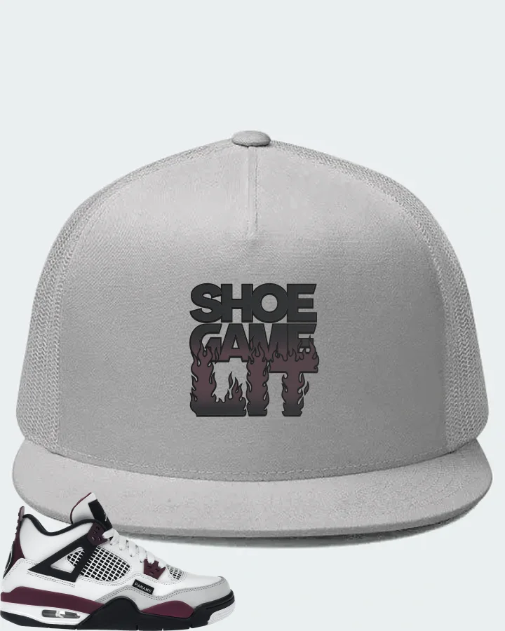 Jordan 4 Retro Sneaker Matching White Hat - Shoe Game Lit Refreshed