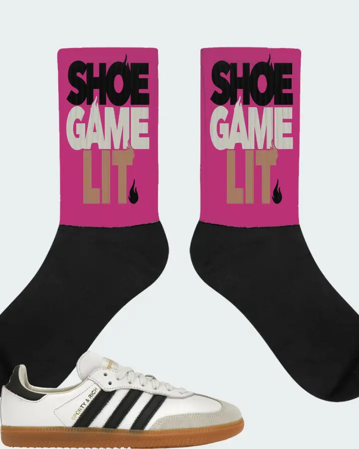 adidas Samba OG Sneaker Matching Berry Socks - Shoe Game Lit Classic