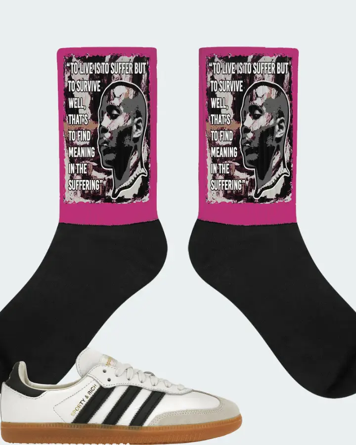 adidas Samba OG Sneaker Matching Berry Socks - DMX Suffer Quote