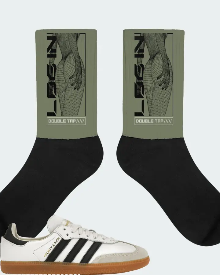 adidas Samba OG Sneaker Matching Olive Socks (LOGIN) - View 1