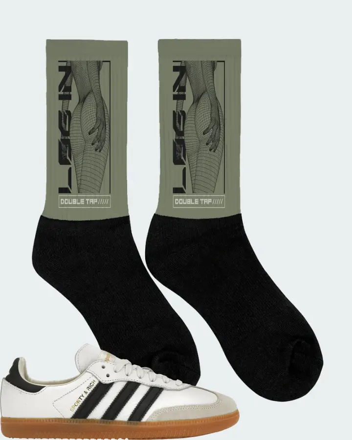 adidas Samba OG Sneaker Matching Olive Socks (LOGIN) - View 2