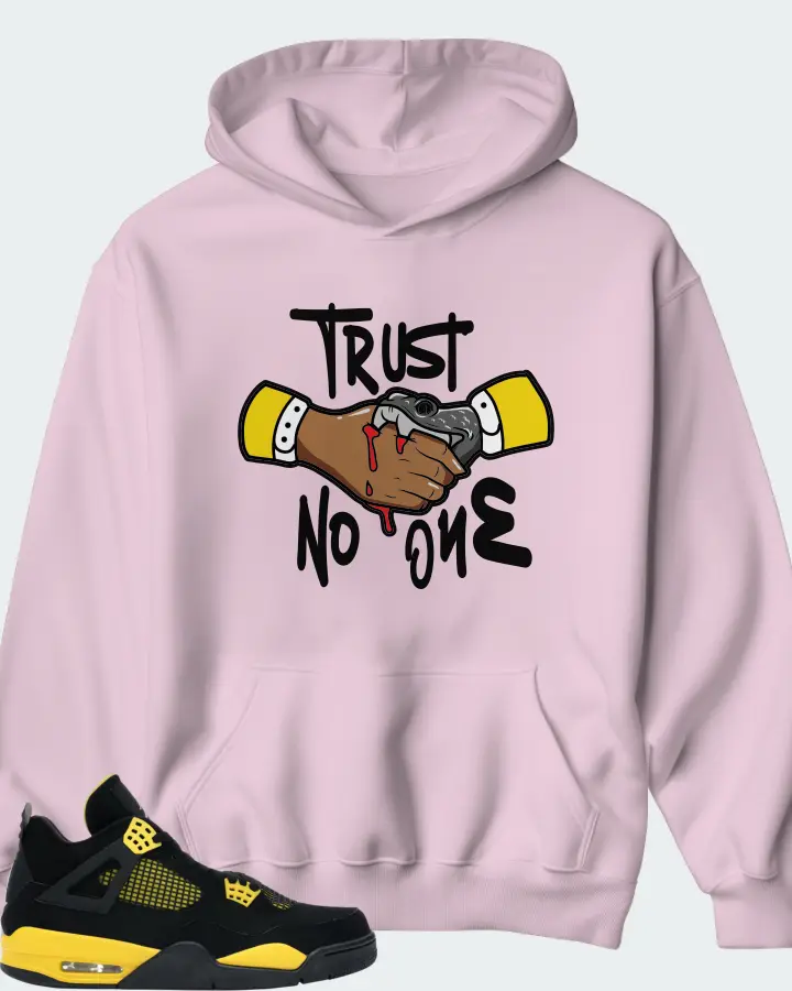 Jordan 4 Retro Sneaker Matching Pink Hoodie - Trust No One