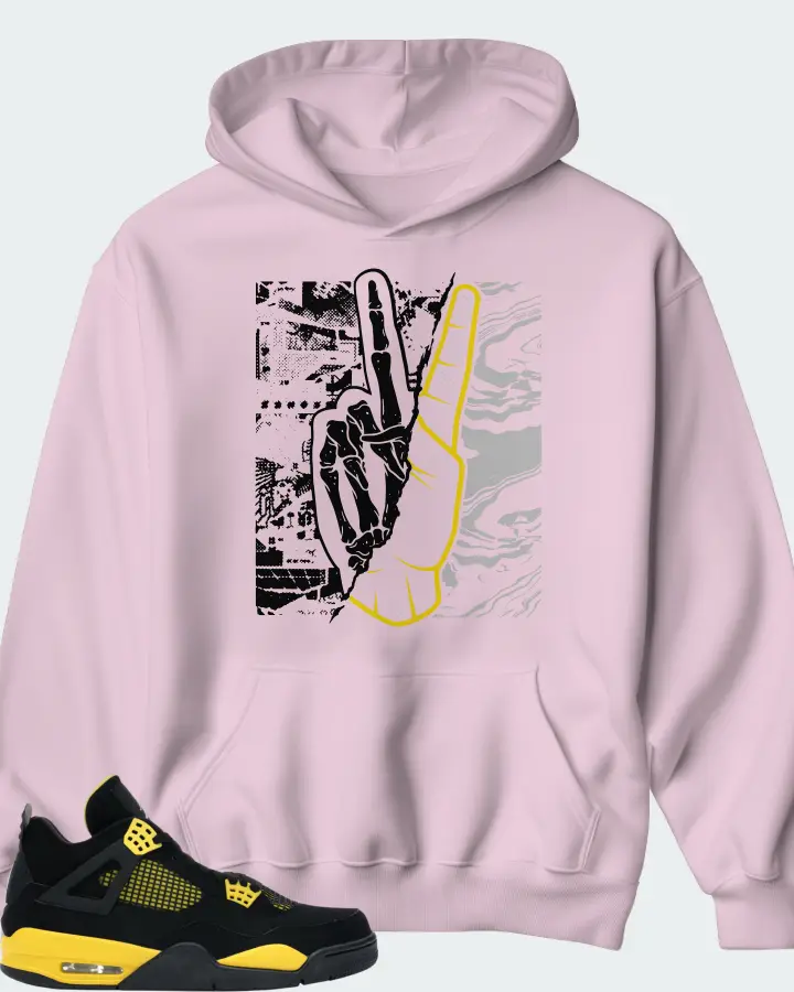 Jordan 4 Retro Sneaker Matching Pink Hoodie - Peace of mind