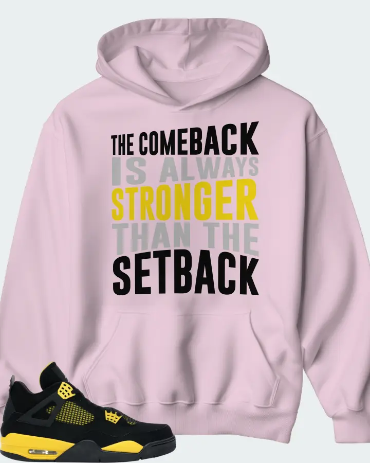 Jordan 4 Retro Sneaker Matching Pink Hoodie - The Comeback