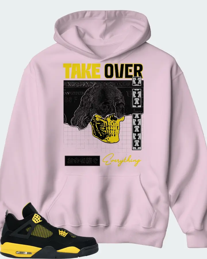 Jordan 4 Retro Sneaker Matching Pink Hoodie - Take Over