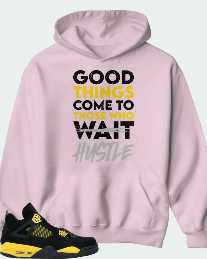 Jordan 4 Retro Sneaker Matching Pink Hoodie - Good Things Come