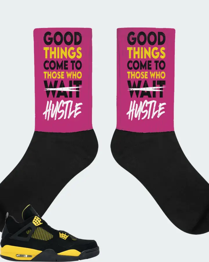 Jordan 4 Retro Sneaker Matching Berry Socks - Good Things Come