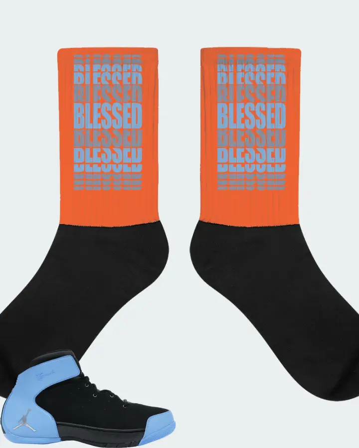 Nike Jordan Melo 1.5 Sneaker Matching Orange Socks - BLESSED Many Times