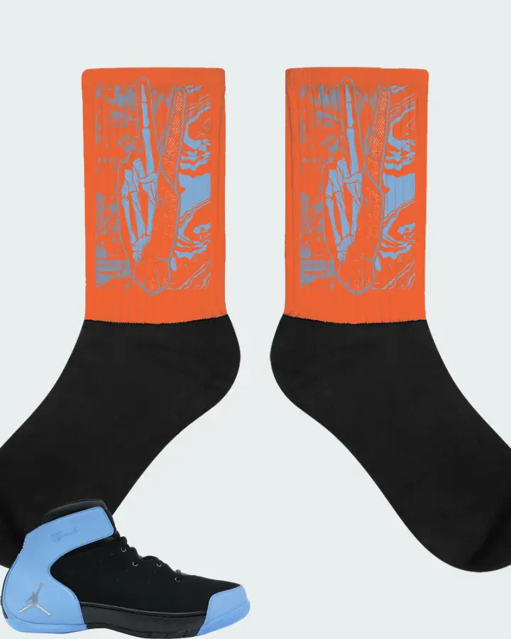 Nike Jordan Melo 1.5 Sneaker Matching Orange Socks - Peace of mind
