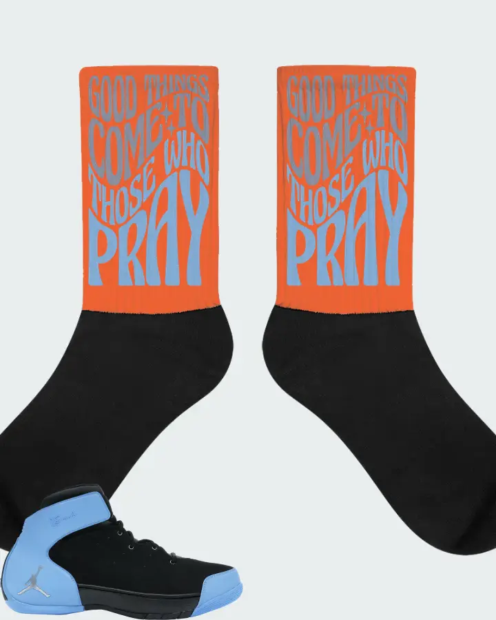 Nike Jordan Melo 1.5 Sneaker Matching Orange Socks - Good Things Come To Those Who Pray