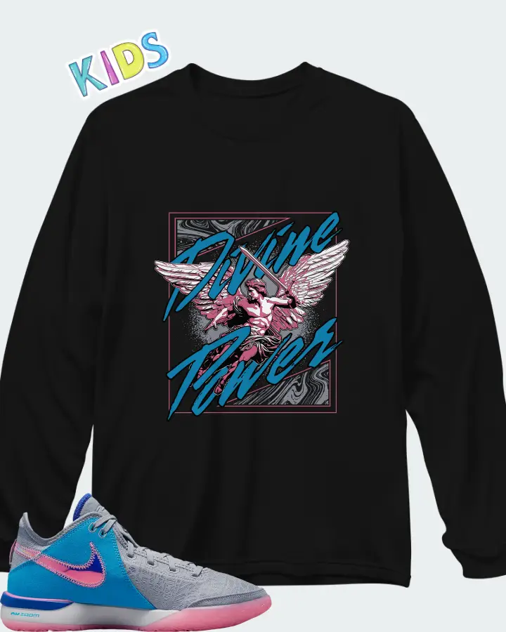 Nike Zoom LeBron NXXT Gen Wolf Grey Matching Kid's Long Sleeve T-Shirt
