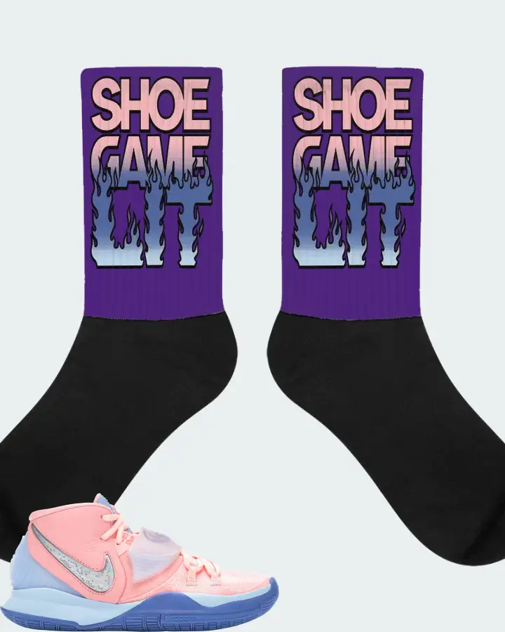 Nike Kyrie 6 Sneaker Matching Purple Socks - Shoe Game Lit Refreshed