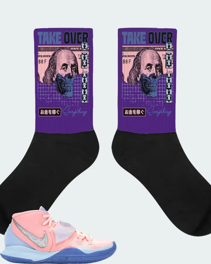 Nike Kyrie 6 Sneaker Matching Purple Socks - Take Over