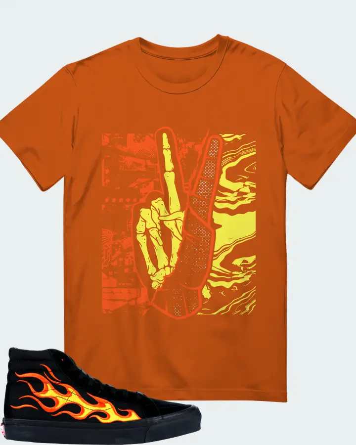 Vans Sk8-Hi Sneaker Matching Autumn T-Shirt - Peace of mind