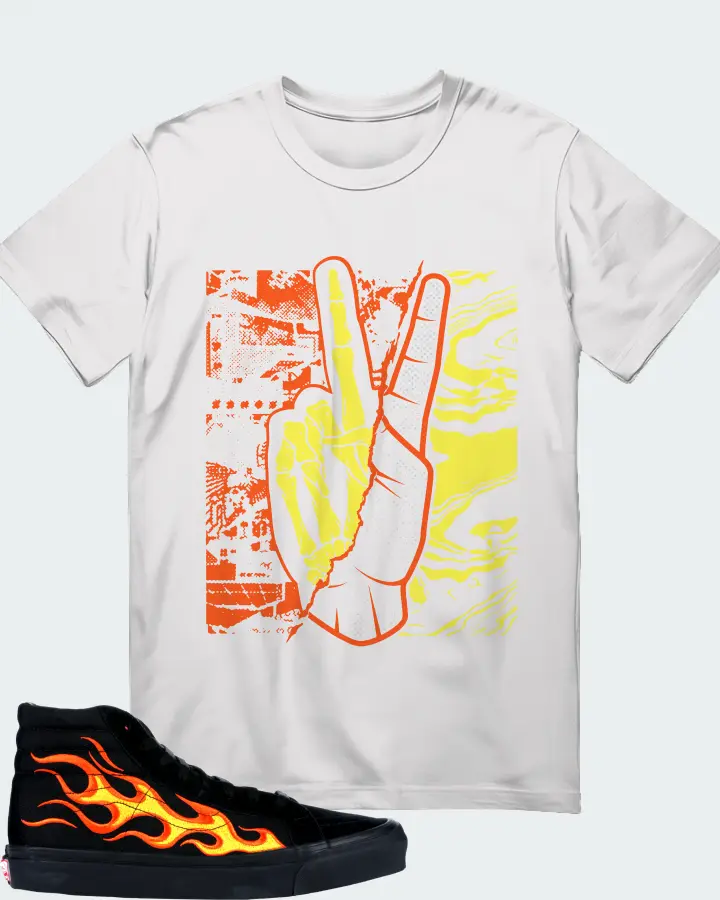 Vans Sk8-Hi Sneaker Matching White Gildan T-Shirt - Peace of mind