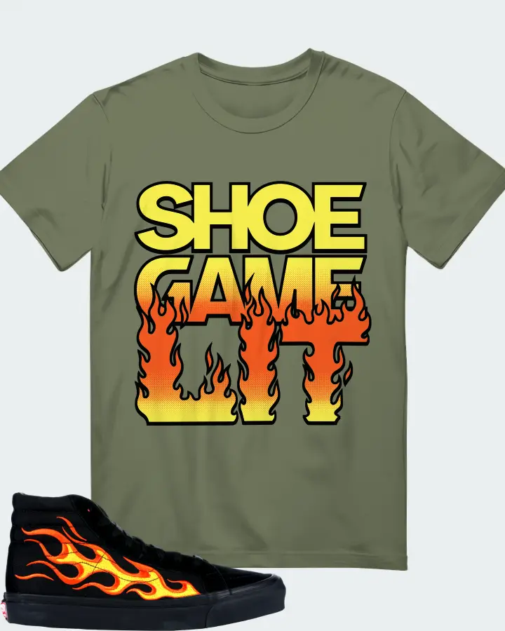 Vans Sk8-Hi Sneaker Matching Olive T-Shirt - Shoe Game Lit Refreshed