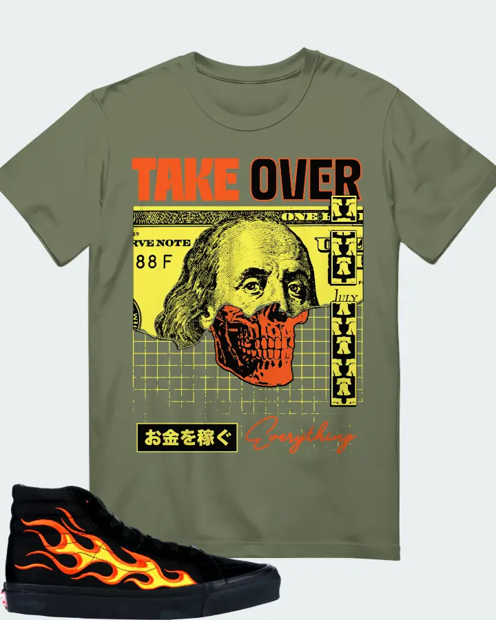 Vans Sk8-Hi Sneaker Matching Olive T-Shirt - Take Over