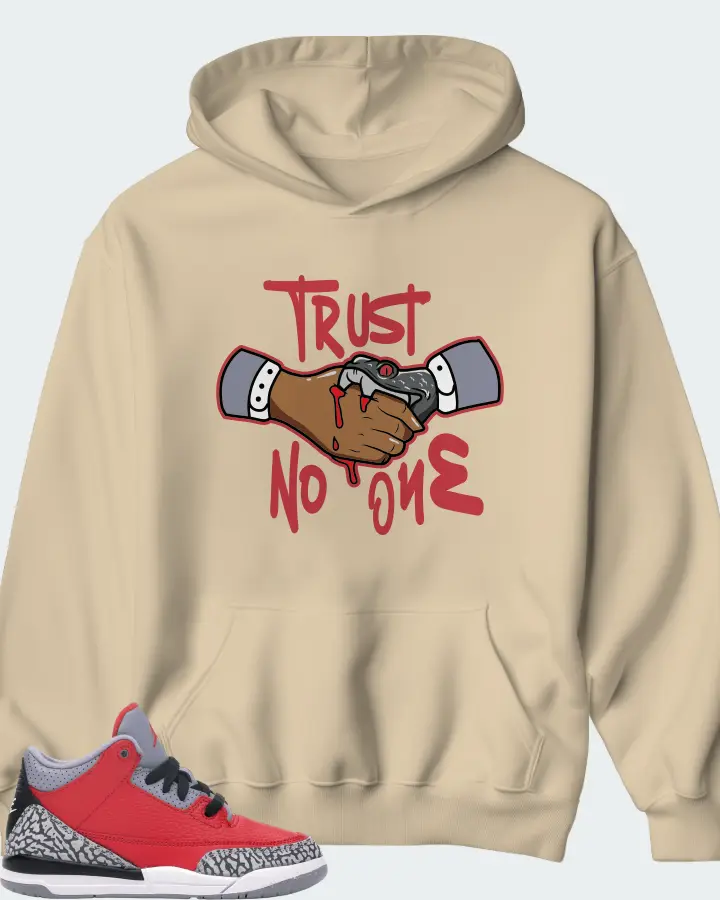 Jordan 3 Retro Sneaker Matching Cream Hoodie - Trust No One