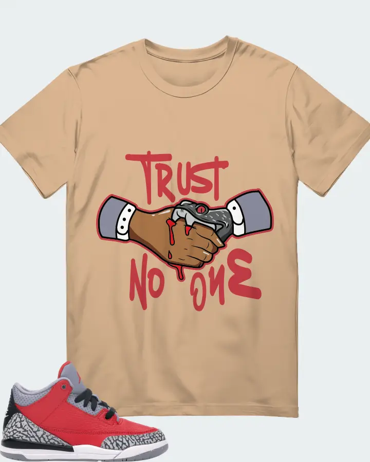 Jordan 3 Retro Sneaker Matching Tan T-Shirt - Trust No One