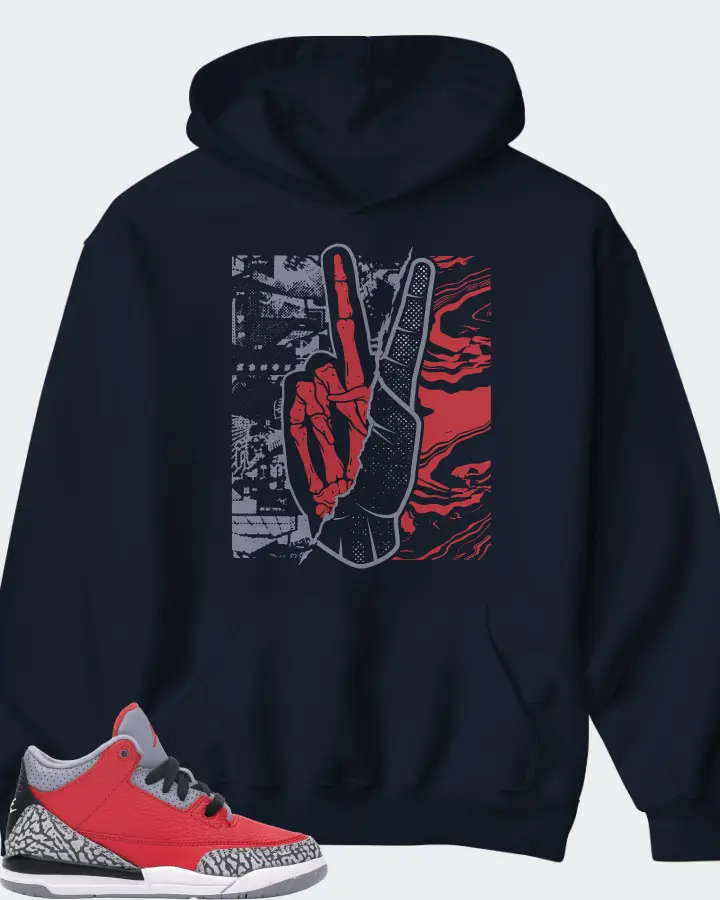 Jordan 3 Retro Sneaker Matching Navy Hoodie - Peace of mind