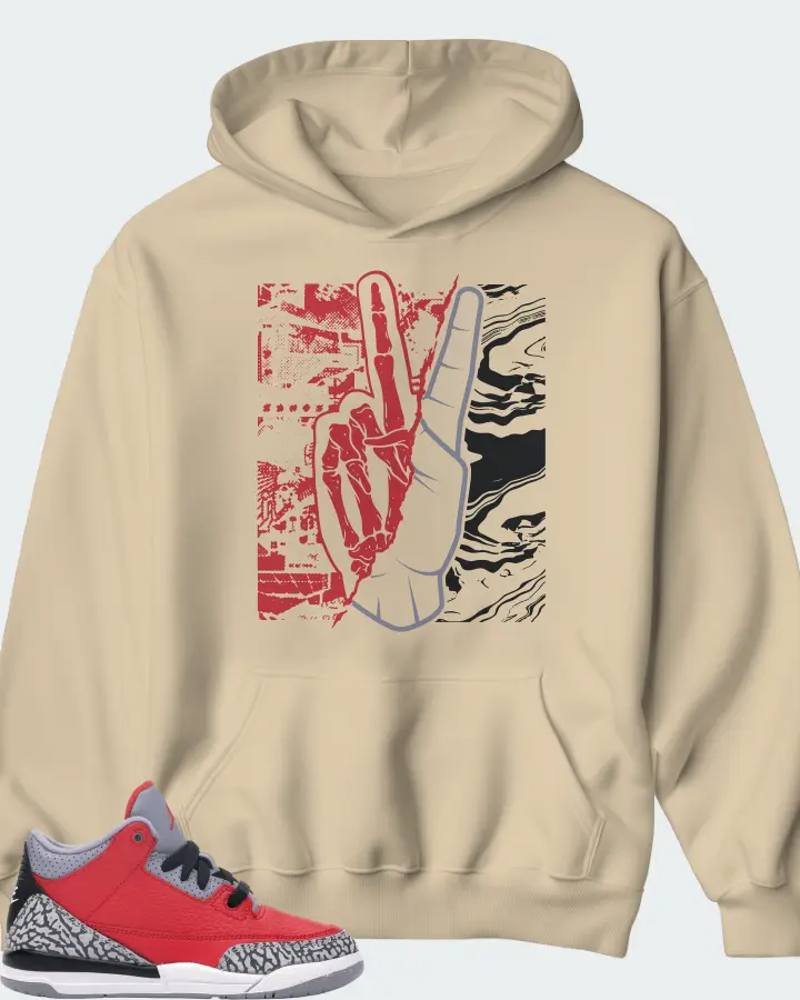 Jordan 3 Retro Sneaker Matching Cream Hoodie - Peace of mind