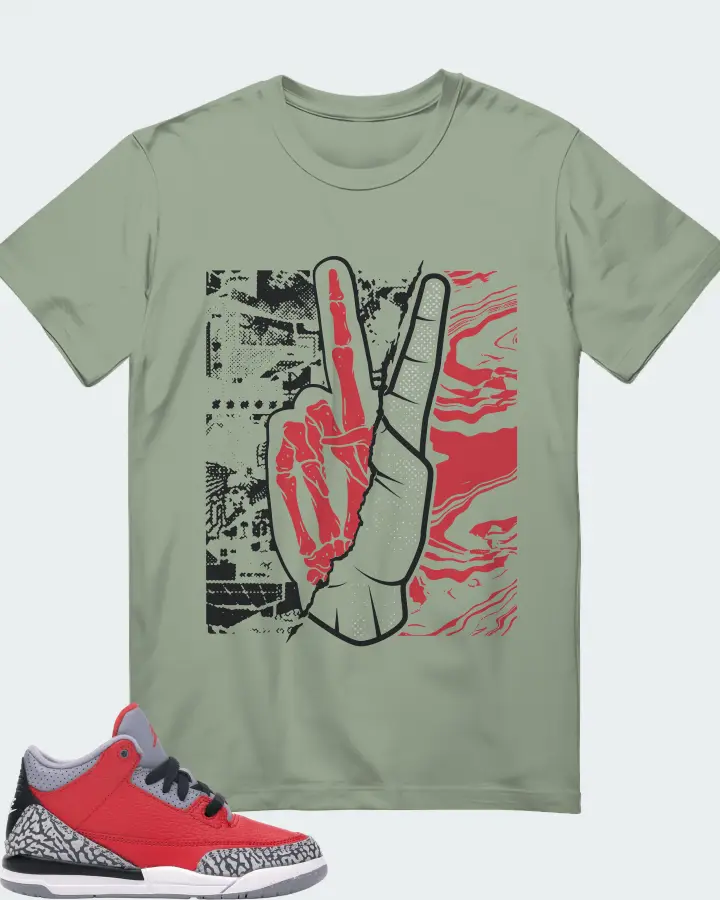 Jordan 3 Retro Sneaker Matching Sage T-Shirt - Peace of mind