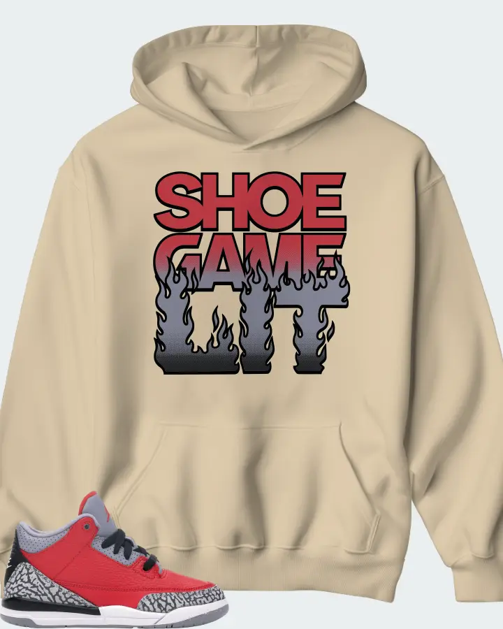 Jordan 3 Retro Sneaker Matching Cream Hoodie - Shoe Game Lit Refreshed