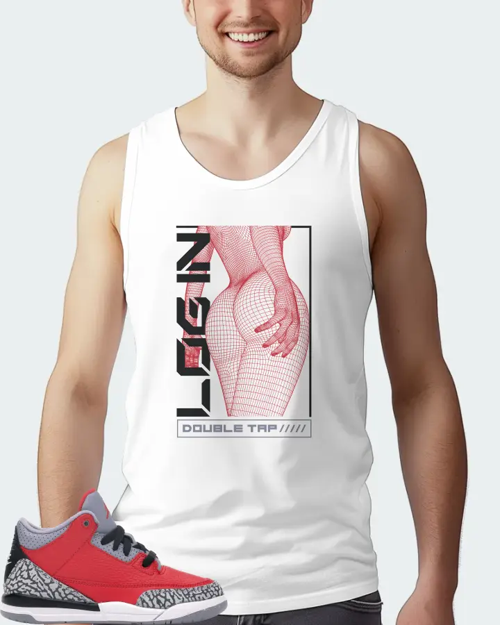 Jordan 3 Retro Sneaker Matching White Tank Top (LOGIN) - View 4