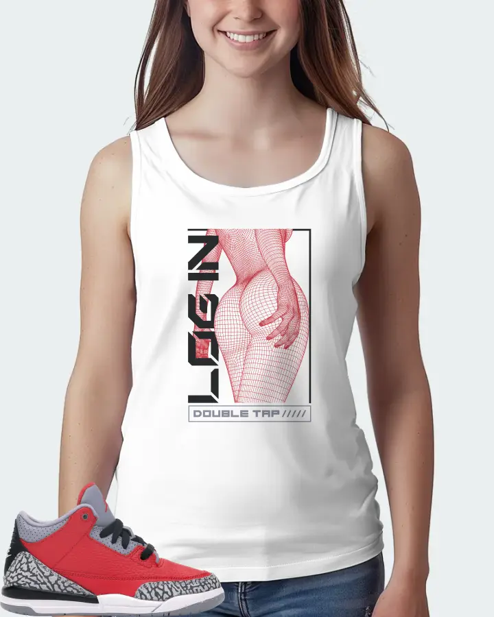 Jordan 3 Retro Sneaker Matching White Tank Top (LOGIN) - View 5