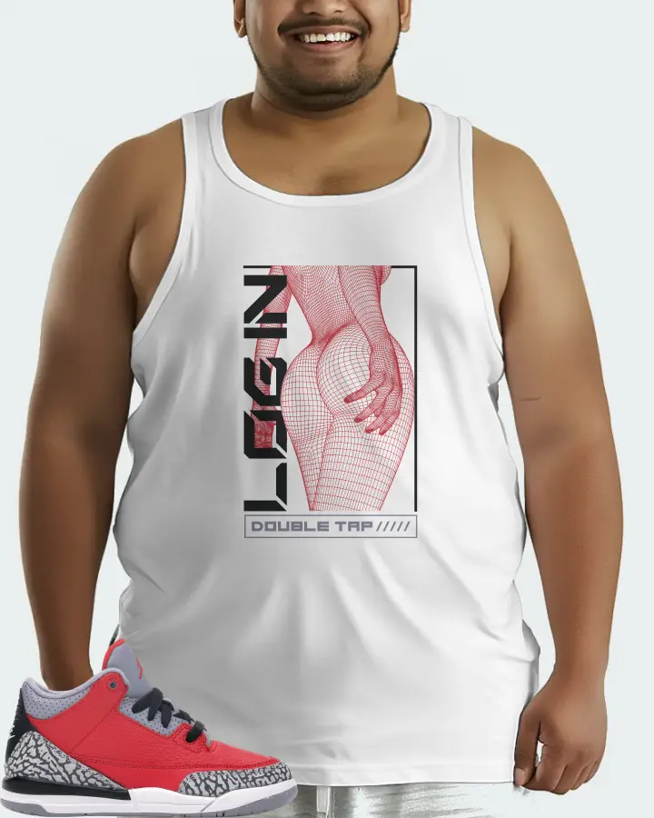 Jordan 3 Retro Sneaker Matching White Tank Top (LOGIN) - View 6