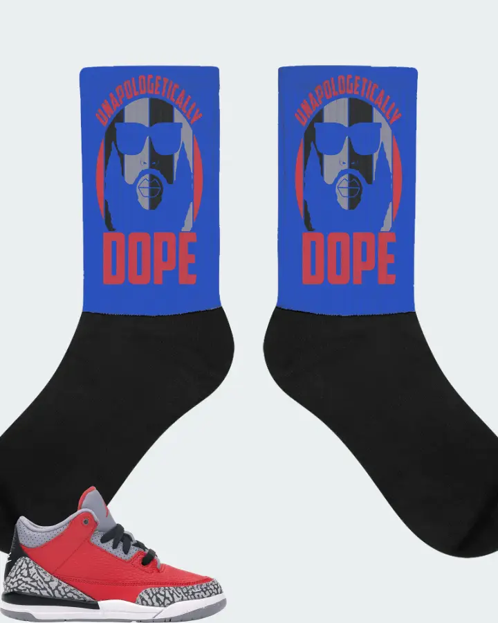 Jordan 3 Retro Sneaker Matching Royal Blue Socks - UNAPOLOGETICALLY DOPE Man