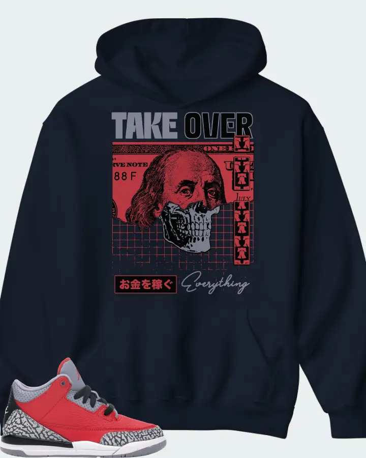 Jordan 3 Retro Sneaker Matching Navy Hoodie - Take Over
