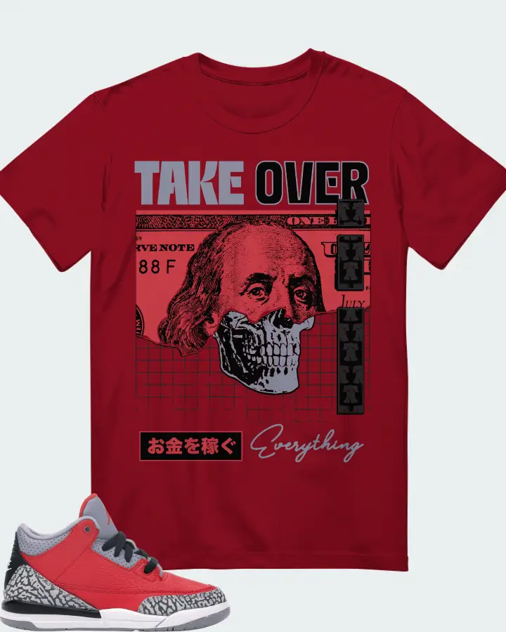 Jordan 3 Retro Sneaker Matching Cardinal T-Shirt - Take Over