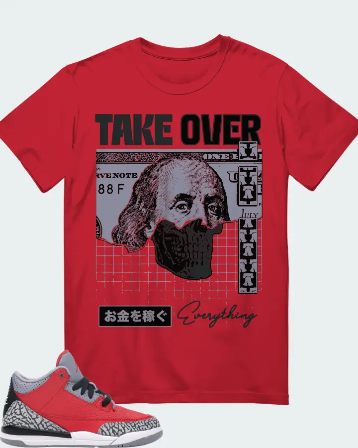 Jordan 3 Retro Sneaker Matching Red T-Shirt - Take Over
