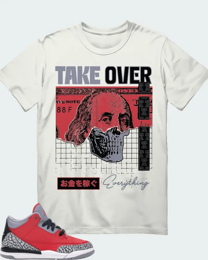 Jordan 3 Retro Sneaker Matching Ash T-Shirt - Take Over