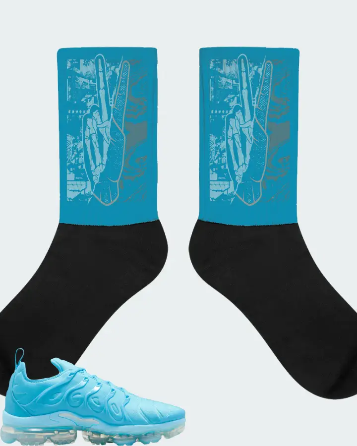 Nike Air Vapormax Plus Blue Chill  Sneaker Matching Aqua Socks - Peace of mind