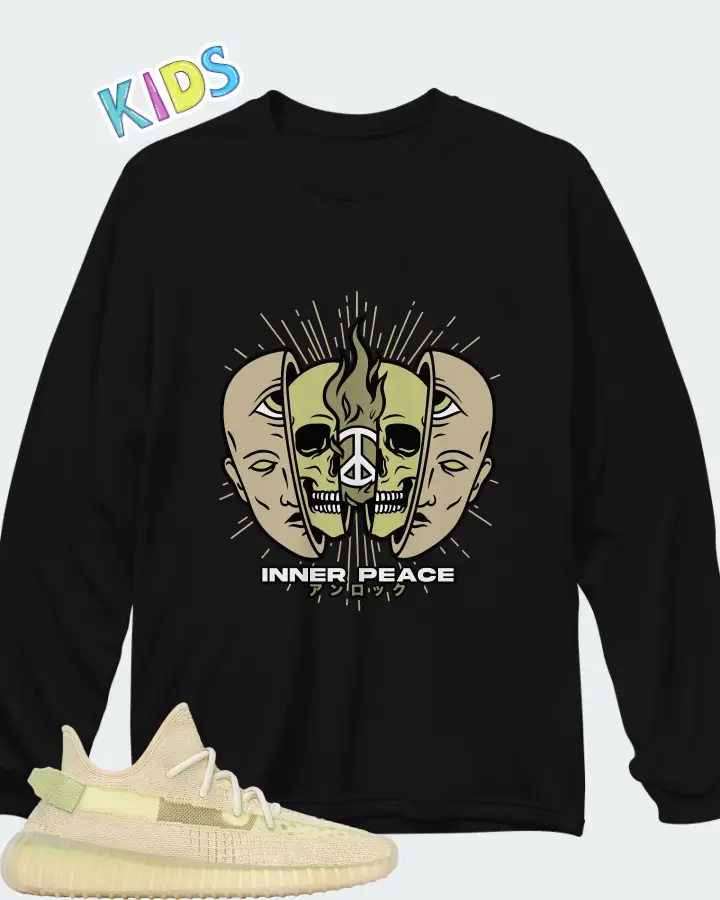 adidas Yeezy Boost 350 V2 Flax 2024 Matching Kid's Long Sleeve T-Shirt