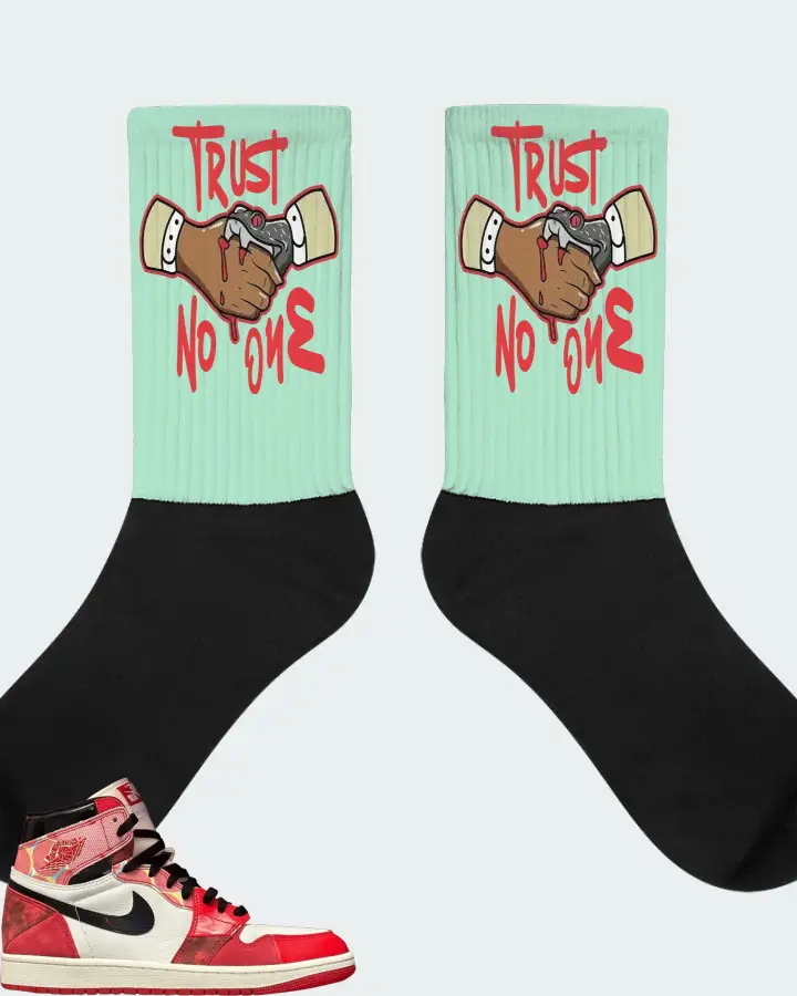 Jordan 1 Retro High OG Sneaker Matching Mint Socks - Trust No One