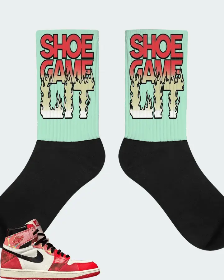 Jordan 1 Retro High OG Sneaker Matching Mint Socks - Shoe Game Lit Refreshed