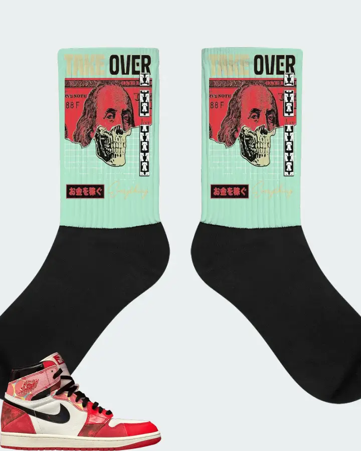 Jordan 1 Retro High OG Sneaker Matching Mint Socks - Take Over