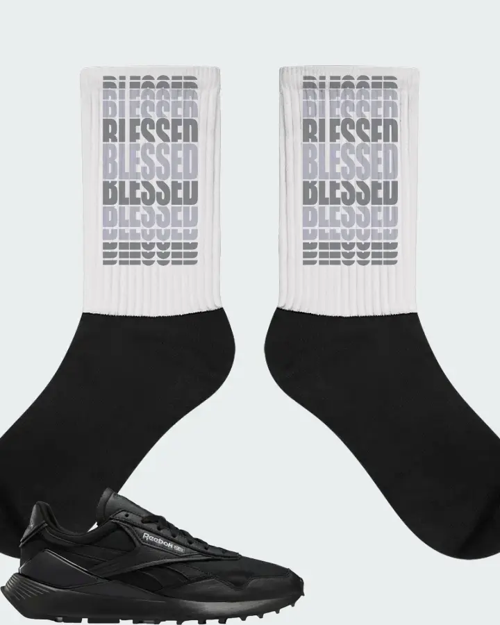 Reebok Classic Leather Legacy AZ Sneaker Matching Socks - BLESSED Many Times