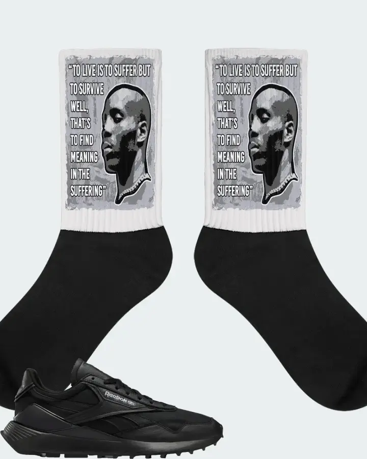Reebok Classic Leather Legacy AZ Sneaker Matching Socks - DMX Suffer Quote