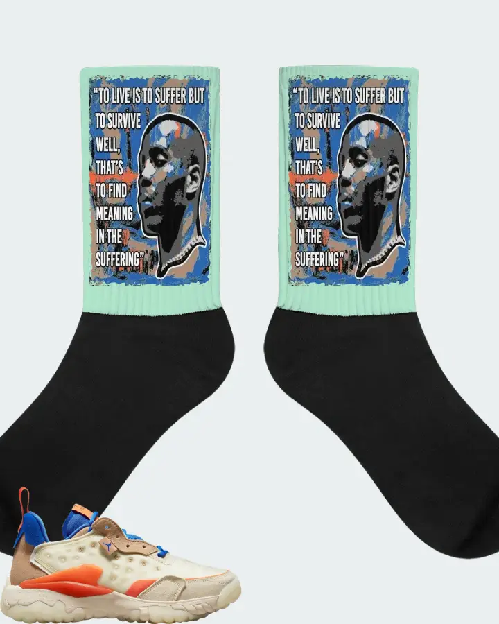 Jordan Delta 2 Sneaker Matching Mint Socks - DMX Suffer Quote
