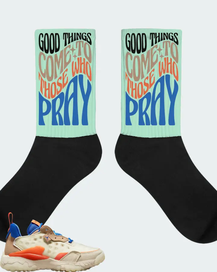 Jordan Delta 2 Sneaker Matching Mint Socks - Good Things Come To Those Who Pray