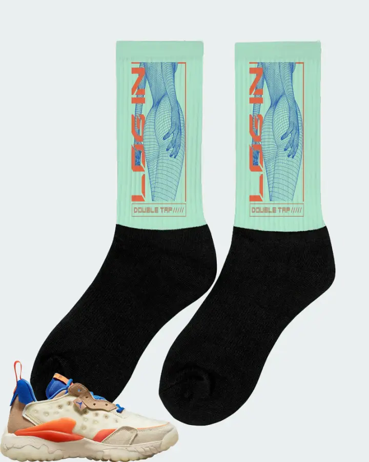 Jordan Delta 2 Sneaker Matching Mint Socks (LOGIN) - View 3